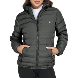 imageLittle Donkey Andy Womens Warm Waterproof Puffer Jacket Hooded Windproof Winter Coat with Recycled InsulationUpgrade Black Heather