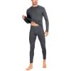 imageLittle Donkey Andy Mens Thermal Underwear Set Performance Base Layer Wicking Active Long Johns Top ampamp Bottom with FlyGrey