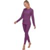 imageLittle Donkey Andy Womens Fleece Lined Thermals Underwear Set Base Layer Long Johns Cold Weather Top BottomPurple