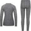 imageLittle Donkey Andy Womens Thermal Underwear Sets Lightweight Warm Base Layers Quick Dry Wicking Top and Bottom for WinterDark Gray Heather Thick Fabric