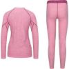 imageLittle Donkey Andy Womens Thermal Underwear Sets Lightweight Warm Base Layers Quick Dry Wicking Top and Bottom for WinterPink Heather Thick Fabric