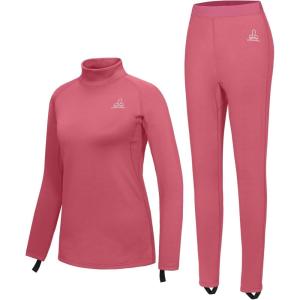 imageDasawamedh Womens Fleece Thermal Underwear Set Lightweight Warm Base Layers Long Johns for Hiking Skiing DivingA Watermelon Red