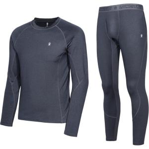 imageLittle Donkey Andy Mens Thermal Underwear Set Performance Base Layer Wicking Active Long Johns Top ampamp Bottom with FlyGrey