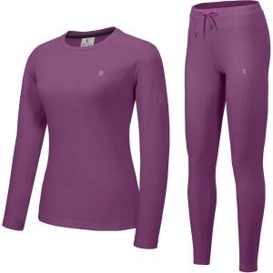 imageLittle Donkey Andy Womens Fleece Lined Thermals Underwear Set Base Layer Long Johns Cold Weather Top BottomPurple