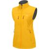 imageLittle Donkey Andy Womens Golf Vest Warm Fleece Lined Sleeveless Jacket for Hiking Travel RunningYellow4 Pockets