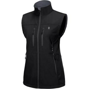 imageLittle Donkey Andy Womens Golf Vest Warm Fleece Lined Sleeveless Jacket for Hiking Travel RunningBlack4 Pockets