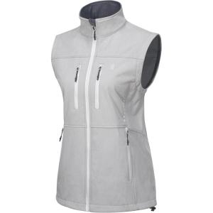 imageLittle Donkey Andy Womens Golf Vest Warm Fleece Lined Sleeveless Jacket for Hiking Travel RunningLight Gray4 Pockets