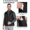 imageLittle Donkey Andy Mens Lightweight Puffer Vest Warm Outdoor Sleeveless Jacket for Golf Hiking RunningBlack