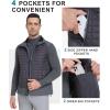 imageLittle Donkey Andy Mens Lightweight Puffer Vest Warm Outdoor Sleeveless Jacket for Golf Hiking RunningGrey