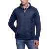 imageLittle Donkey Andy Mens Insulated Hybrid Jacket Quilted Fleece Lined Running Hiking JacketDark Blue  Upgrade Cuffs