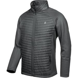 imageLittle Donkey Andy Mens Insulated Hybrid Jacket Quilted Fleece Lined Running Hiking JacketGray  Upgrade