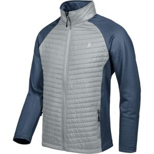 imageLittle Donkey Andy Mens Insulated Hybrid Jacket Quilted Fleece Lined Running Hiking JacketLight Gray