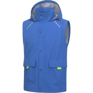 image:imageLittle Donkey Andy Mens Waterproof Cycling Vests with Hood Lightweight Reflective Stretch Vest for Cycling RunningBlue