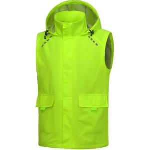image:imageLittle Donkey Andy Mens Waterproof Cycling Vests with Hood Lightweight Reflective Stretch Vest for Cycling RunningFluorescent Yellow