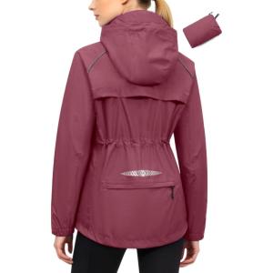 image:imageLittle Donkey Andy Womens Lightweight Packable Cycling Jacket Waterproof Windbreaker for Running amp BikingDark Red