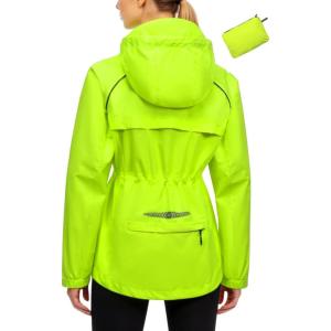 image:imageLittle Donkey Andy Womens Lightweight Packable Cycling Jacket Waterproof Windbreaker for Running amp BikingFluorescent Green