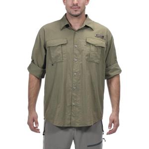 image:imageLittle Donkey Andy Mens UPF 50 UV Protection Shirt Long Sleeve Fishing Shirt Breathable and Fast DryTaupe
