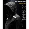 image:imageLittle Donkey Andy Womens Thin Long Rain Jackets Lightweight Raincoats for Hiking Waterproof Rain Coats with Removable HoodBlack