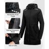 image:imageLittle Donkey Andy Womens Thin Long Rain Jackets Lightweight Raincoats for Hiking Waterproof Rain Coats with Removable HoodBlack