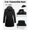 image:imageLittle Donkey Andy Womens Thin Long Rain Jackets Lightweight Raincoats for Hiking Waterproof Rain Coats with Removable HoodBlack