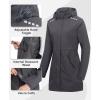 image:imageLittle Donkey Andy Womens Thin Long Rain Jackets Lightweight Raincoats for Hiking Waterproof Rain Coats with Removable HoodDark Grey