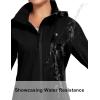 image:imageLittle Donkey Andy Womens Waterproof Hooded Rain Jacket Mid Length Outdoor Coat with Zipper PocketsBlack