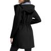 image:imageLittle Donkey Andy Womens Waterproof Hooded Rain Jacket Mid Length Outdoor Coat with Zipper PocketsClassic Black