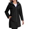 image:imageLittle Donkey Andy Womens Waterproof Hooded Rain Jacket Mid Length Outdoor Coat with Zipper PocketsClassic Black