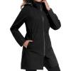 image:imageLittle Donkey Andy Womens Waterproof Hooded Rain Jacket Mid Length Outdoor Coat with Zipper PocketsClassic Black