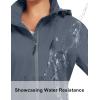 image:imageLittle Donkey Andy Womens Waterproof Hooded Rain Jacket Mid Length Outdoor Coat with Zipper PocketsDark Gray