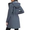 image:imageLittle Donkey Andy Womens Waterproof Hooded Rain Jacket Mid Length Outdoor Coat with Zipper PocketsDark Gray