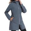 image:imageLittle Donkey Andy Womens Waterproof Hooded Rain Jacket Mid Length Outdoor Coat with Zipper PocketsDark Gray