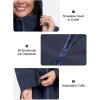 image:imageLittle Donkey Andy Womens Waterproof Hooded Rain Jacket Mid Length Outdoor Coat with Zipper PocketsDeep Navy
