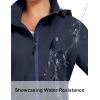 image:imageLittle Donkey Andy Womens Waterproof Hooded Rain Jacket Mid Length Outdoor Coat with Zipper PocketsDeep Navy