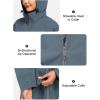 image:imageLittle Donkey Andy Womens Waterproof Hooded Rain Jacket Mid Length Outdoor Coat with Zipper PocketsGrey