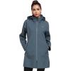 image:imageLittle Donkey Andy Womens Waterproof Hooded Rain Jacket Mid Length Outdoor Coat with Zipper PocketsGrey