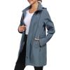 image:imageLittle Donkey Andy Womens Waterproof Hooded Rain Jacket Mid Length Outdoor Coat with Zipper PocketsGrey