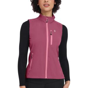 image:imageLittle Donkey Andy Womens Lightweight Quick Dry Vest Summer Windproof Sleeveless Elastic Jacket for Golfing Cycling RunningRose