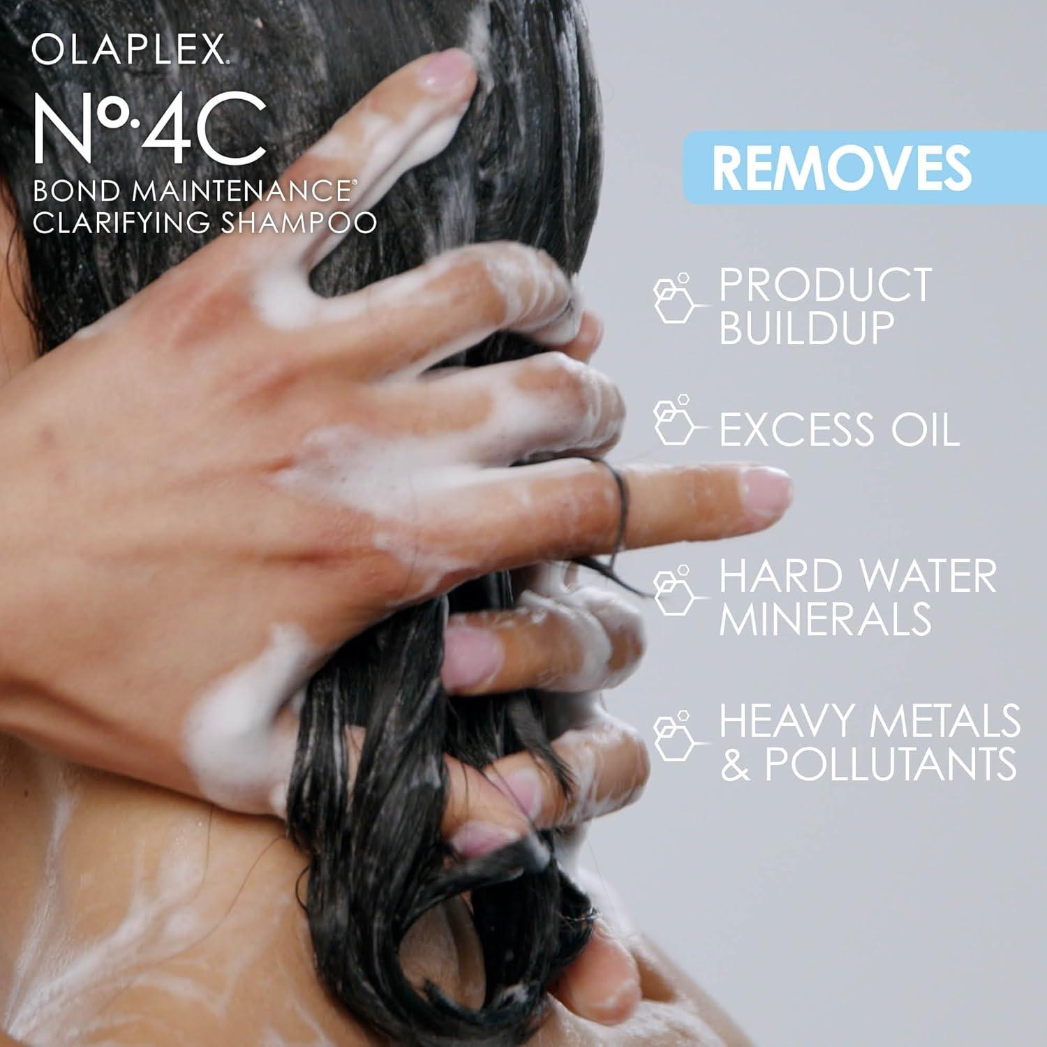 imageOlaplex No 4C Bond Maintenance Clarifying Shampoo Deep Cleans Softens Restores Shine ampamp Clarity For All Hair Types Experiencing Product Buildup or Excess Oil 85 fl oz