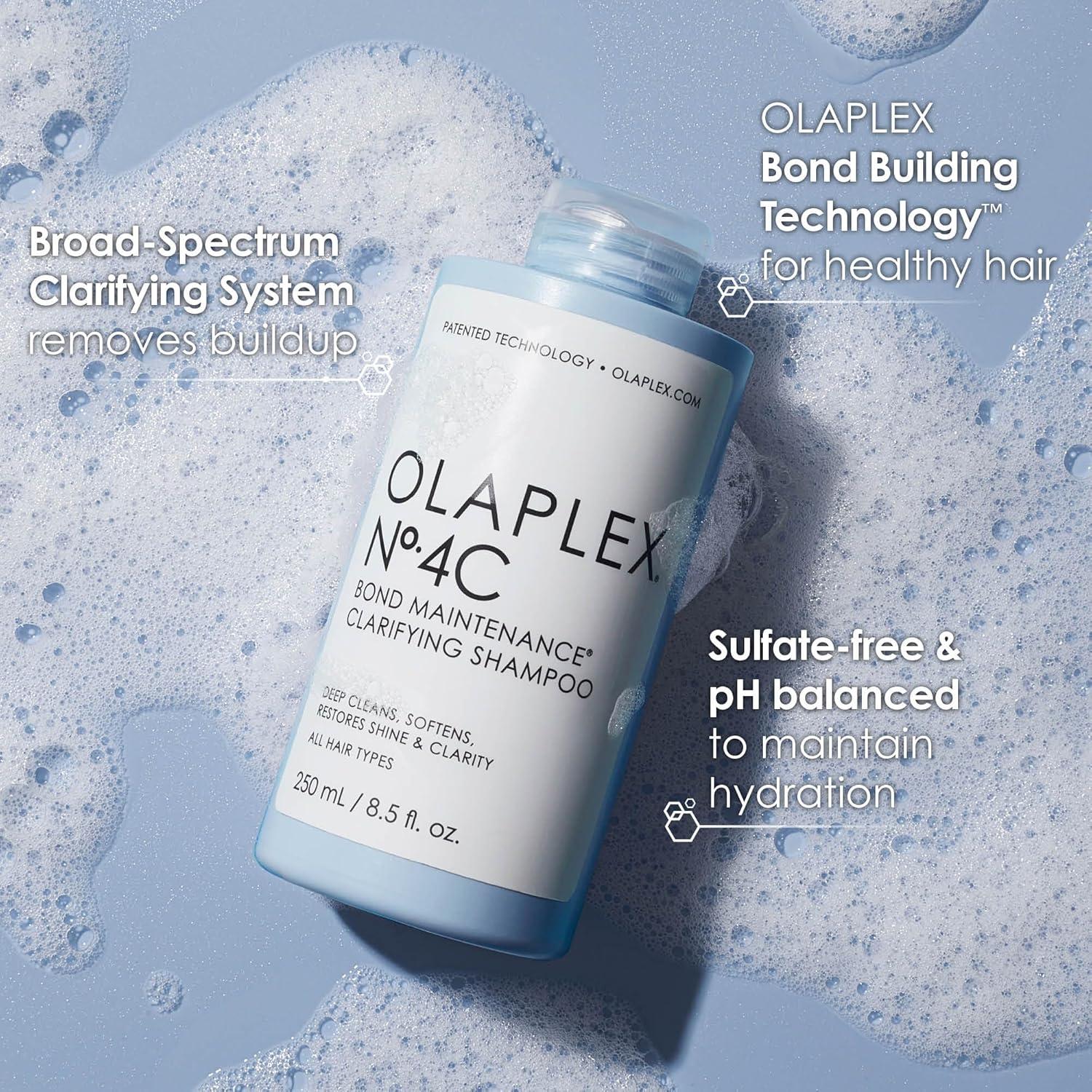 imageOlaplex No 4C Bond Maintenance Clarifying Shampoo Deep Cleans Softens Restores Shine ampamp Clarity For All Hair Types Experiencing Product Buildup or Excess Oil 85 fl oz