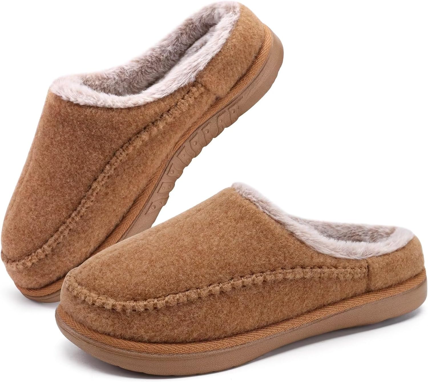 thumbnail image 2 of Needbo Men's Slippers Memory Foam Suede Plush Shearling Lined Warm 2 of 11