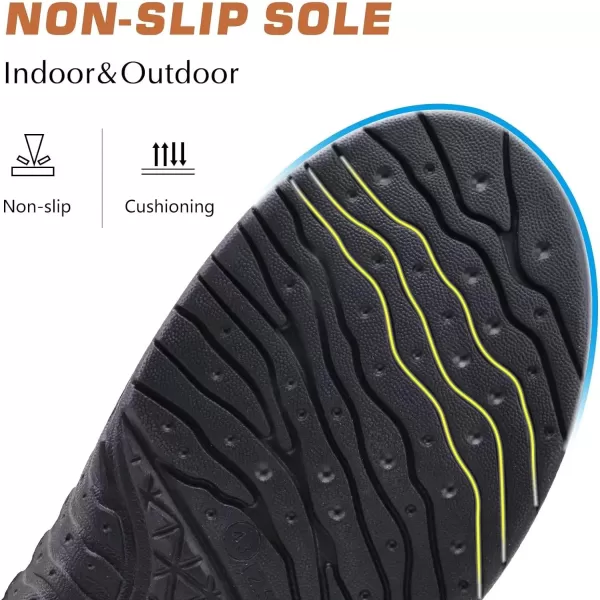 KuaiLu Mens Clog Slippers with Comfy Memory Foam Slippers Warm Faux Fur Slip on Houes Shoes Indoor Rubber Sole)