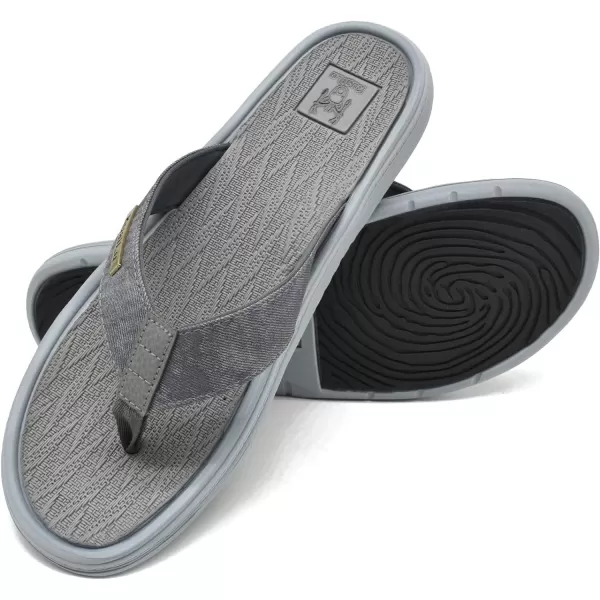 KuaiLu Mens Flip Flops Arch Support Comfortable Waterproof Open Toe Summer Beach Leather Thong Sandals Cushion Slip on Slippers