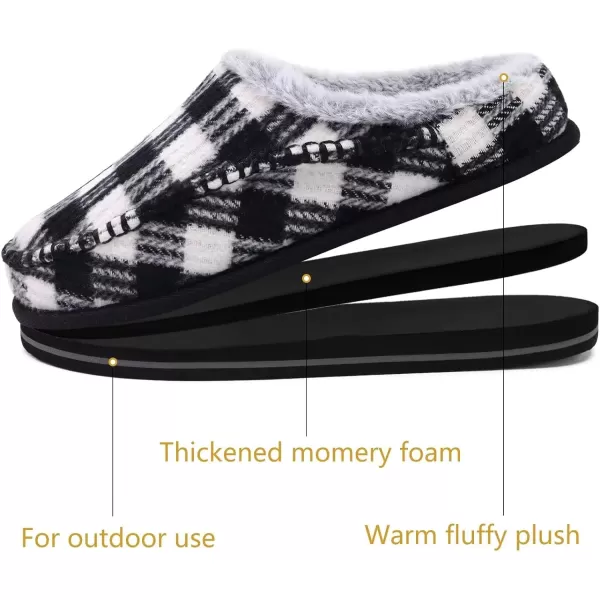 KuaiLu Mens Memory Foam Clog Slippers Comfy Handmade Stitch Microsuede Slip-on House Shoes With Arch Support Warm Faux Fur Lined Rubber Sole Indoor Outdoor