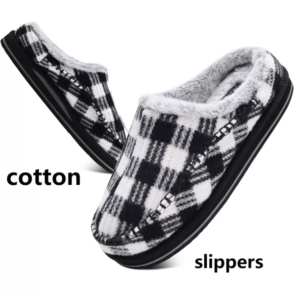 KuaiLu Mens Memory Foam Clog Slippers Comfy Handmade Stitch Microsuede Slip-on House Shoes With Arch Support Warm Faux Fur Lined Rubber Sole Indoor Outdoor