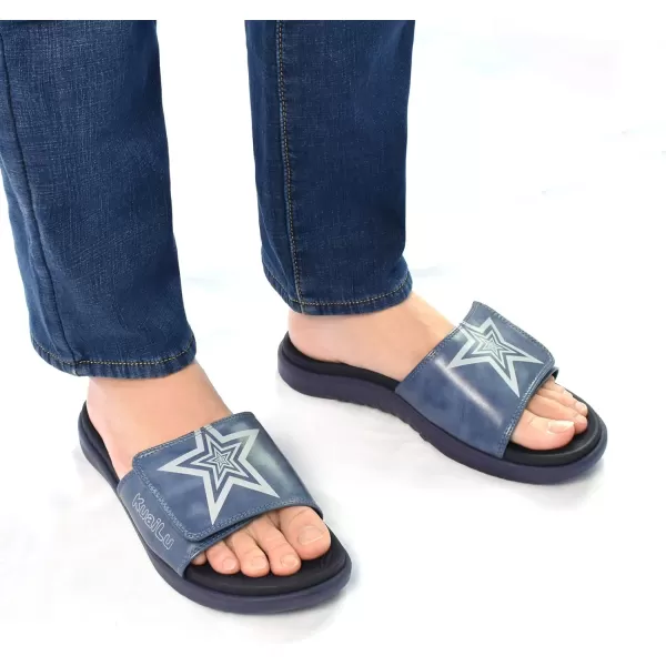 KuaiLu Mens Slides Soft Cushion Sport Sandals with Plantar Fasciitis Arch Support Adjustable Open Toe Summer Slippers Slip on Indoor Outdoor Size 7-15