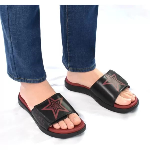 KuaiLu Mens Slides Soft Cushion Sport Sandals with Plantar Fasciitis Arch Support Adjustable Open Toe Summer Slippers Slip on Indoor Outdoor Size 7-15