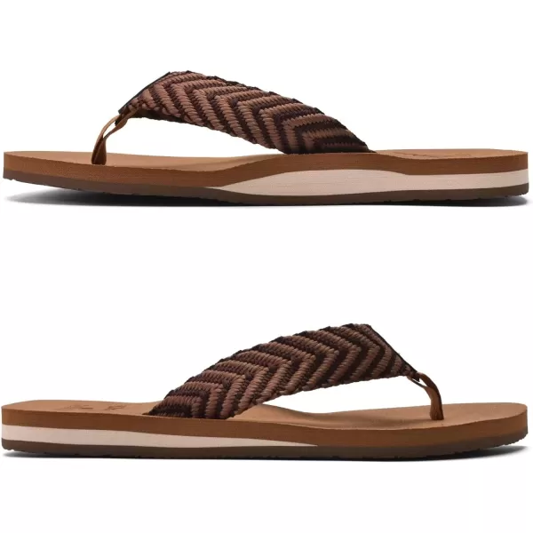 KuaiLu Men's Yoga Mat Leather Flip Flops Thong Sandals with Arch Support