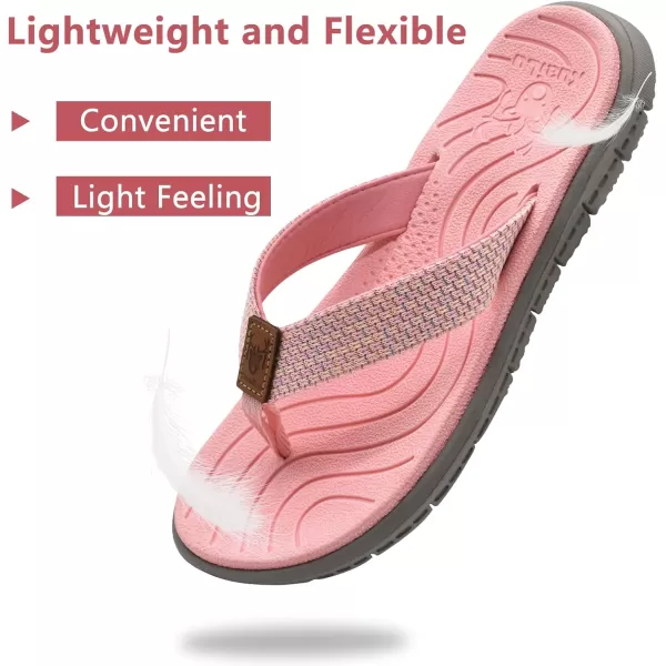 KuaiLu Women's Non-Slip Casual Flip Flop Thong Sandals