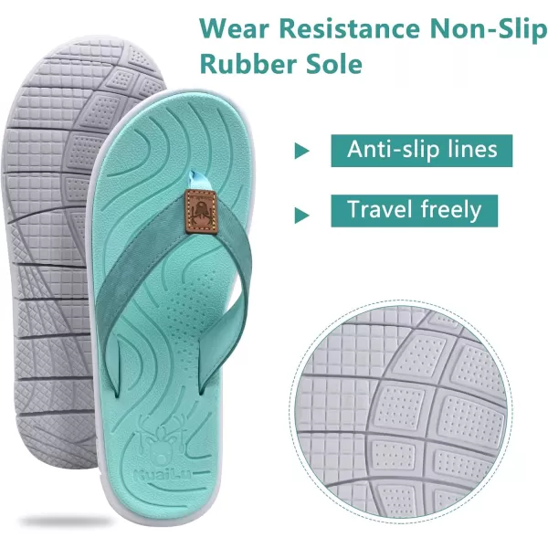 KuaiLu Women's Non-Slip Casual Flip Flop Thong Sandals